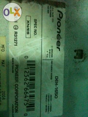 Pioneer DEH-1650 CD FM อ่านแผ่นดี