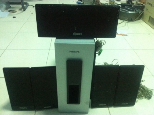 ชุดลำโพง โฮมเธียเตอร์ 6 ชิ้น PHILPS ซับ เซ็นเตอร์ เซอร์ราว