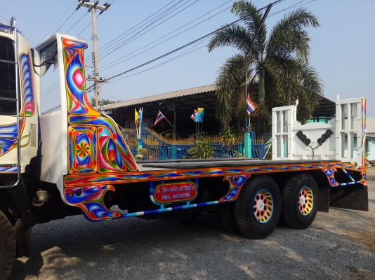 ขายรถ 10 ล้อ เทรลเลอร์ บรรทุกรถเกี่ยวข้าว 2 เพลา HINO FM3H เครื่อง HO7D = 195 แรงม้า หัวเดิม ครัซซีเดิม