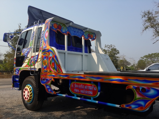 ขายรถ 10 ล้อ เทรลเลอร์ บรรทุกรถเกี่ยวข้าว 2 เพลา HINO FM3H เครื่อง HO7D = 195 แรงม้า หัวเดิม ครัซซีเดิม