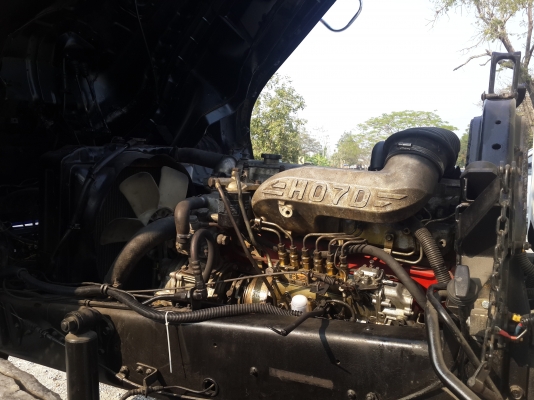 ขายรถ 10 ล้อ เทรลเลอร์ บรรทุกรถเกี่ยวข้าว 2 เพลา HINO FM3H เครื่อง HO7D = 195 แรงม้า หัวเดิม ครัซซีเดิม