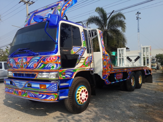 ขายรถ 10 ล้อ เทรลเลอร์ บรรทุกรถเกี่ยวข้าว 2 เพลา HINO FM3H เครื่อง HO7D = 195 แรงม้า หัวเดิม ครัซซีเดิม