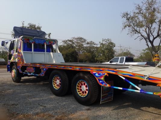 ขายรถ 10 ล้อ เทรลเลอร์ บรรทุกรถเกี่ยวข้าว 2 เพลา HINO FM3H เครื่อง HO7D = 195 แรงม้า หัวเดิม ครัซซีเดิม