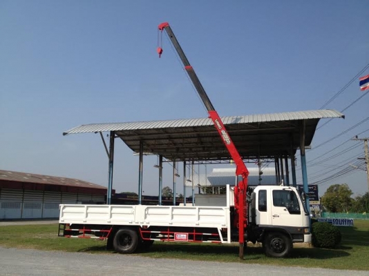 รถบรรทุก 6 ล้อ HINO ยาว 7.20 ม. กระบะเหล็ก + เครน UNIC V 3ตัน ประกอบใหม่ทุกจุด พร้อมทะเบียน