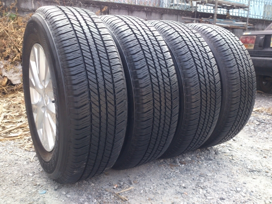 ขายแม็ก 6 รู ALL  NEW  MAZDA  พร้อมยางริดสโตน. 265/65R17 ยางสัปดาห์ที่23ปี13 ดอกยางเต็มสวยนิ่มลึกเท่ากันไม่ร้าวไม่แตกลายไม่กินข้าง(สภาพแม็กยาง95\%) จำนวน 1  ชุด