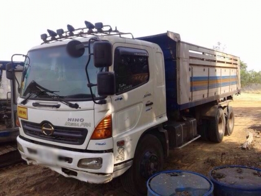 ขายรถพ่วงดัมพ์ HINO MEGA เครื่อง 260 แรง ปี 48 กระบะดัมพ์มิเนียมอู่ CK โชคชัย ลูก 2 เพลา