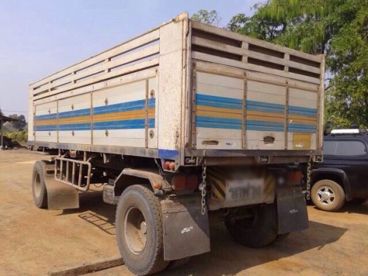 ขายรถพ่วงดัมพ์ HINO MEGA เครื่อง 260 แรง ปี 48 กระบะดัมพ์มิเนียมอู่ CK โชคชัย ลูก 2 เพลา