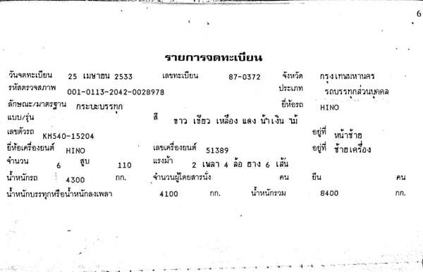 รถบรรทุก 6 ล้อ HINO KM 540 เครื่อง 110 แรงม้า รถบรรทุก 6 ล้อ HINO KM 540 เครื่อง 110 แรงม้า