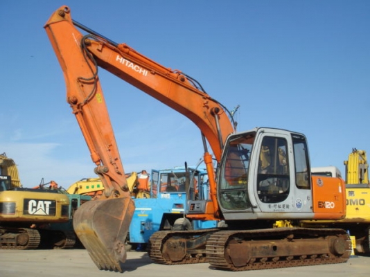 รถขุดเก่าญี่ปุ่น Hitachi EX120-5E อาร์มพิเศษ มีไลน์หัวกระแทก รถปี1999 มาถึงไทยแล้วครับ