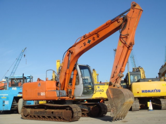 รถขุดเก่าญี่ปุ่น Hitachi EX120-5E อาร์มพิเศษ มีไลน์หัวกระแทก รถปี1999 มาถึงไทยแล้วครับ