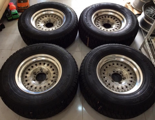 ล้อหยดน้ำ WORK DEERFIELD 16x8 ออฟ0 6 รูกระบะ พร้อมยาง ประมูลจากญี่ปุ่น