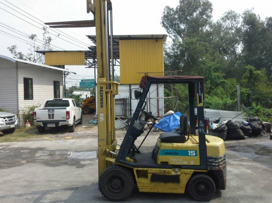 KOMATSU FD15-15 ขนาด1.5ตัน เสาสูง3เมตร เกียร์ธรรมดา เครื่องดีเซลC240 ชั่วโมงการใช้งาน2XXXชม. รถญี่ปุ่นแท้นำ รับประกันเครื่องเกียร์6เดือน ราคาต่อรองได้ 0816161541