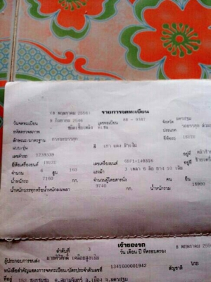 รถหัวยาวพื้นเรียบ เพลาเดียว เครื่อง 6BF 185  พวงมาลัยเพาเวอร์เบรกจิฟฟี่ ช่วงล่าง ฟูโซ่ เอกสารพร้อมโอน