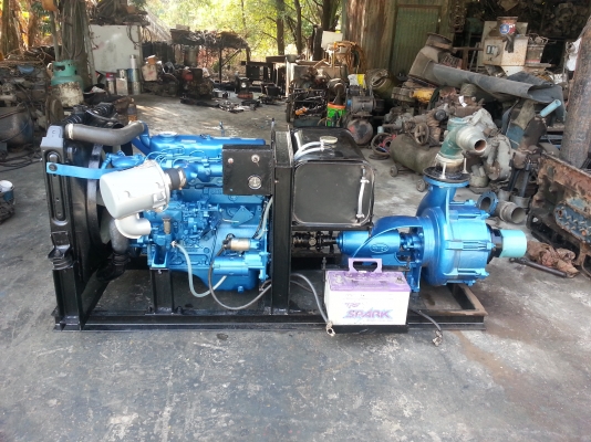 ปั้มแรงดันสูง 2ใบพัด ขนาดเข้า4นิ้วออก3นิ้ว พร้อมเครื่องยนต์ดีเซล 4สูบ
