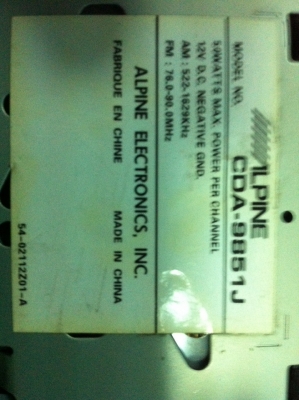 Alpine CDA-9851J CD MP3 FM สไลด์ไฟฟ้า 2ปรีเอ้า 1HDD มือ2 ญี่ปุ่น