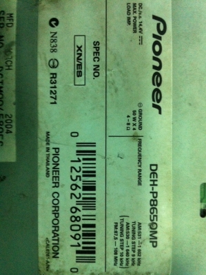Pioneer DEH-P8650MP CD MP3 FMคลื่นไทย สไลค์ไฟฟ้า จอกราฟฟิก ปรีเอ้า 3 ชุดมือ2 ญี่ปุ่น Pioneer DEH-P8650MP CD MP3 FMคลื่นไทย สไลค์ไฟฟ้า จอกราฟฟิก ปรีเอ้า 3 ชุดมือ2 ญี่ปุ่น