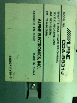 Alpine CDA-9831J CD MP3 จอสไลด์ไฟฟ้า เปลี่ยนสีไฟได้ ปรีเอ้า 1 HDD มือ2 ญี่ปุ่น Alpine CDA-9831J CD MP3 จอสไลด์ไฟฟ้า เปลี่ยนสีไฟได้ ปรีเอ้า 1 HDD มือ2 ญี่ปุ่น