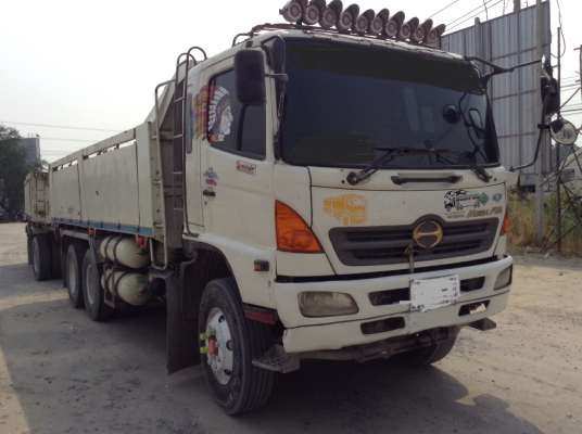 ขายสิบล้อดั้มพ่วงแม่ลูกHINO MEGA 320FM2PNPD ลูกหน้าพระลาน2คานNgv8ถัง