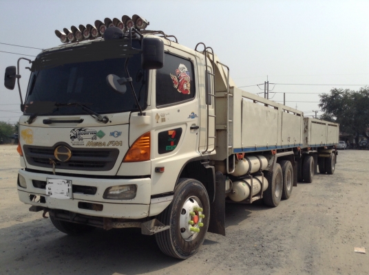 ขายสิบล้อดั้มพ่วงแม่ลูกHINO MEGA 320FM2PNPD ลูกหน้าพระลาน2คานNgv8ถัง