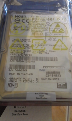 2.5"Hitachi  750 GB.8mb sata2 (NB-SATA-II) ของใหม่