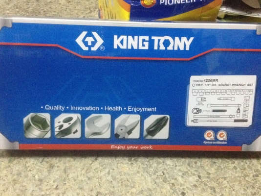 KINGTONY บล็อกชุด รู 1/2" 12เหลี่ยม 25 ตัวชุด NO.4226MR KINGTONY บล็อกชุด รู 1/2" 12เหลี่ยม 25 ตัวชุด NO.4226MR