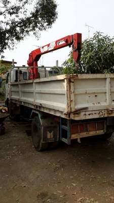 ขายรถบรรทุก 6 ล้อกระบะคาร์โก้ HINO KM779 เครื่อง 117 แรงม้า เพลา F เครน TANADO super Z 300 ราคา 380000