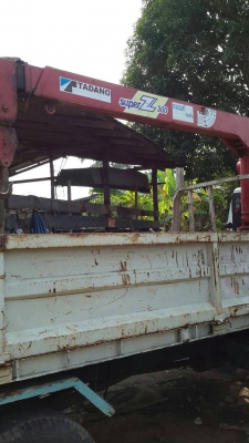 ขายรถบรรทุก 6 ล้อกระบะคาร์โก้ HINO KM779 เครื่อง 117 แรงม้า เพลา F เครน TANADO super Z 300 ราคา 380000