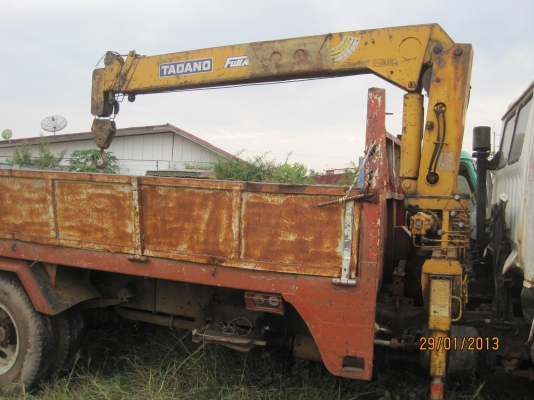 ขายรถบรรทุกติดเครน6ล้อHINO F173 เครน4ตัน4ปอก3ชัก เครื่อง EH700 168แรงกระบะยาว6เมตร