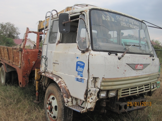 ขายรถบรรทุกติดเครน6ล้อHINO F173 เครน4ตัน4ปอก3ชัก เครื่อง EH700 168แรงกระบะยาว6เมตร