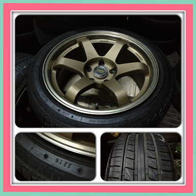 ขายแม็กTE37SLขอบ17 5รู 114หน้า8-หลัง9 + ยางปี10 ราคา13900 บาท