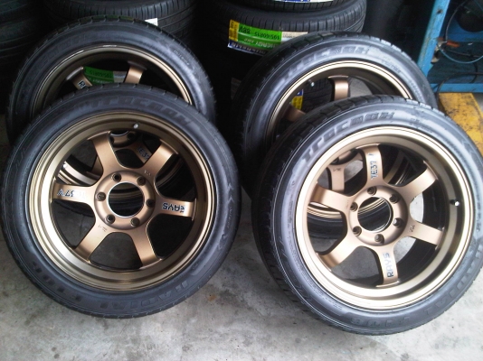 ขายล้อ TE37V ขอบ18 กว้าง8-9 6รู  พร้อมยาง245-45-18 ถูกๆ สภาพ 95\%  รูปเพียบ ปรับราคา!!!