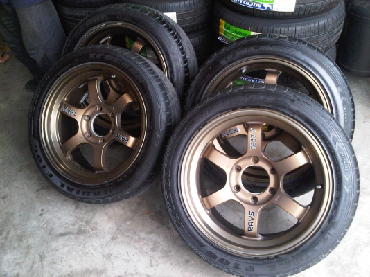 ขายล้อ TE37V ขอบ18 กว้าง8-9 6รู  พร้อมยาง245-45-18 ถูกๆ สภาพ 95\%  รูปเพียบ ปรับราคา!!!