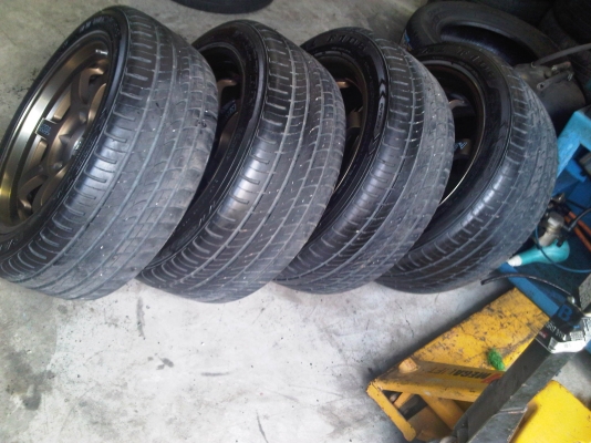 ขายล้อ TE37V ขอบ18 กว้าง8-9 6รู  พร้อมยาง245-45-18 ถูกๆ สภาพ 95\%  รูปเพียบ ปรับราคา!!!