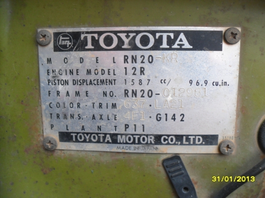 ขาย TOYOTA RN20 สภาพสวยๆ เดิมๆบางๆ 1 คัน คับ ขาย TOYOTA RN20 สภาพสวยๆ เดิมๆบางๆ 1 คัน คับ
