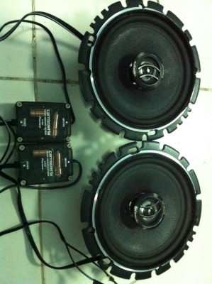 ชุดลำโพง2ทาง แกนร่วม โครงหล่อ Pioneer TS-J1610A มาพร้อมพาสชีพ สภาพสวยๆ