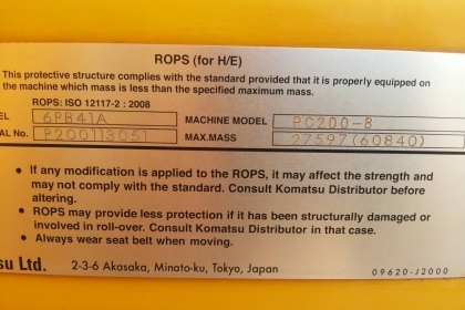 KOMATSU PC200-8 ใช้งาน7000ช.มเศษ เอกสารแจ้งจำหน่าย