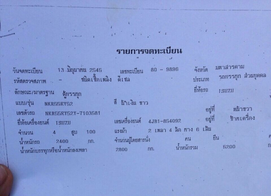 หกล้อช่วงสั้น อีซูซุ NKR55EY52-100ช่วงสั้น รถห้างปี45แอร์ power สภาพดีพร้อสใช้ ทะเบียนพร้อมโอน