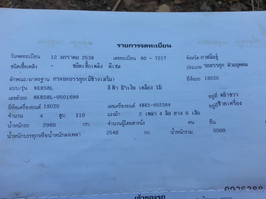 ขายรถ6ล้อ ISUZU NKR110แรง เครื่องดี แคชซีสวย ยางดี ภายในสวย สภาพพร้อมใช้งาน เอกสารพร้อมโอน จัดไฟแนนซ์ได้20-25 เงื่อนไขง่ายๆวันเดียวรับรถ สนใจโทร 090-8588220คุณนะ 093-3258446คุณบิวตี้ ID:narong498 หรือ www.truck.in.th/498 หรือfb:ณรงค์ ซื้อขายรถมือสอง(เว็บไ ขายรถ6ล้อ ISUZU NKR110แรง เครื่องดี แคชซีสวย ยางดี ภายในสวย สภาพพร้อมใช้งาน เอกสารพร้อมโอน จัดไฟแนนซ์ได้20-25 เงื่อนไขง่ายๆวันเดียวรับรถ สนใจโทร 090-8588220คุณนะ 093-3258446คุณบิวตี้ ID:narong498 หรือ www.truck.in.th/498 หรือfb:ณรงค์ ซื้อขายรถมือสอง(เว็บไ
