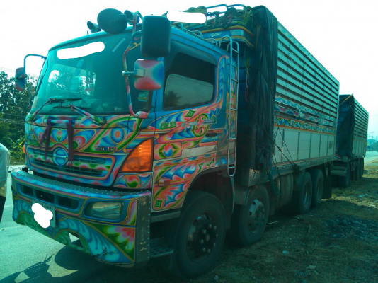 ขายรถบรรทุก 22 ล้อพ่วงแม่ลูกดัมพ์ HINO MEGA 344 แรงม้าปี 2555 ลูกพ่วง 3 เพลาซีทีทรัค ราคา 2950000