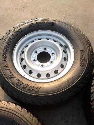 กะทะ 6 รูพร้อมยาง ชุด 4 ล้อ tel.081-427-3941