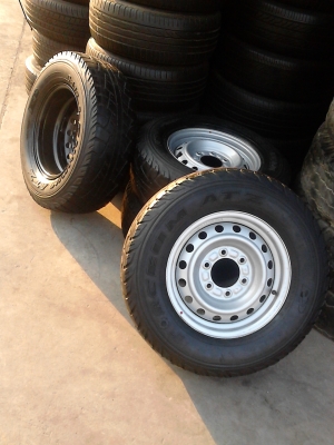 กะทะ 6 รูพร้อมยาง ชุด 4 ล้อ tel.081-427-3941