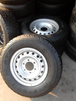 กะทะ 6 รูพร้อมยาง ชุด 4 ล้อ tel.081-427-3941