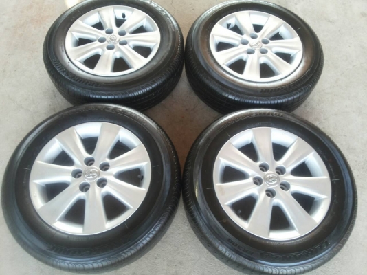 ล้อแม็คเดิม อัลติส ขอบ15  พร้อมยางบริสโตน 195-65R15 ปี13