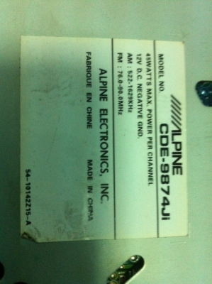 Alpine CDA-9874Ji MP3 CD FM AUX สภาพสวย มือ2 ญี่ปุ่น Alpine CDA-9874Ji MP3 CD FM AUX สภาพสวย มือ2 ญี่ปุ่น