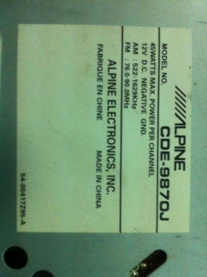 Alpine CDA-9870J MP3 CD FM สภาพสวย มือ2 ญี่ปุ่น Alpine CDA-9870J MP3 CD FM สภาพสวย มือ2 ญี่ปุ่น