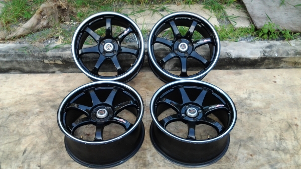 ขาย max 17" 4รู 100  ลายคล้าย Te37  ล้อไม่คต ไม่ดุ้ง สีดี ขอบหนา สภาพพร้อมใช้