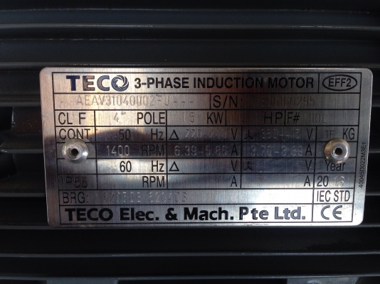 ขายเหมามอเตอร์ Teco 2-3HP. 380V สภาพของใหม่ ไม่เคยใช้งาน มี 5 ตัวครับ 2HP. 1450rpm.-4 ตัว / 3HP. 2800rpm.-1 ตัว