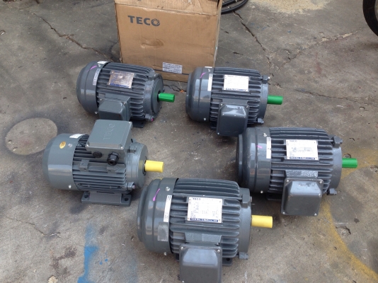 ขายเหมามอเตอร์ Teco 2-3HP. 380V สภาพของใหม่ ไม่เคยใช้งาน มี 5 ตัวครับ 2HP. 1450rpm.-4 ตัว / 3HP. 2800rpm.-1 ตัว
