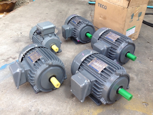 ขายเหมามอเตอร์ Teco 2-3HP. 380V สภาพของใหม่ ไม่เคยใช้งาน มี 5 ตัวครับ 2HP. 1450rpm.-4 ตัว / 3HP. 2800rpm.-1 ตัว