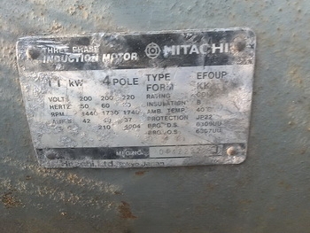 ขาย เพิ่งเข้ามาครับ- ปั๊มลม HITACHI: 11P-9.5V 6 มอเตอร์ 11kw ไฟญี่ปุ่น 3 เฟส ใช้งานมาน้อย